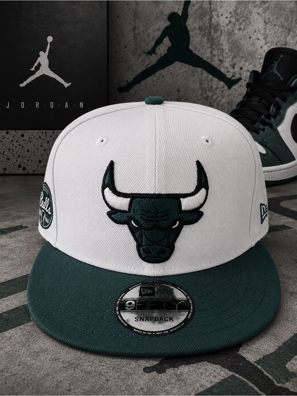 New Era Chicago Bulls Jordan AJ Retro 4 Oxidized Green Snapback 9Fifty 950 Hat